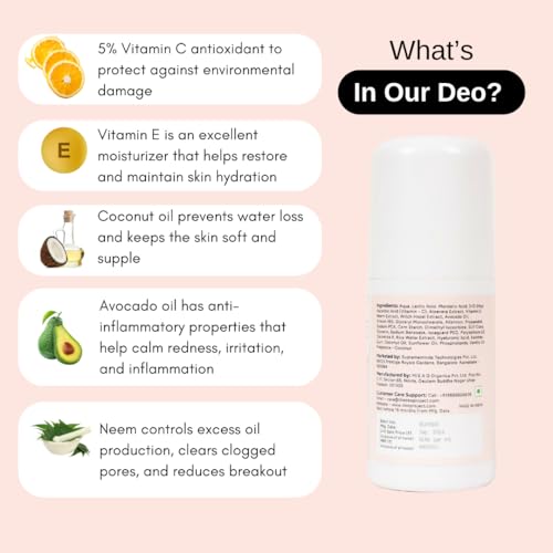 Image of Coconut & Vanilla Natural Roll On | Alcohol & Aluminium-Free | Prevents Odour, Reduces Pigmentation, Long Lasting | Suitable for Sensitive Skin | Vegan | Unisex - 50ML