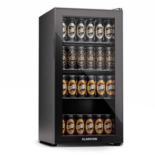 Klarstein Nevera Pequeña Portatil Electrica 74L, Frigorífico Interior/Exterior, Neveras para Guardar Refrescos, Cervezas y Vino, Estantes Extraíbles, Temperatura 5-18°C