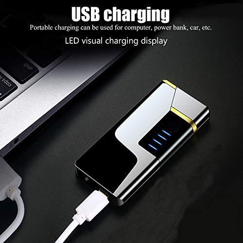Electric Lighter LED Battery Indicator Safety Switch USB Rechargeable Lighter Windproof Lighter for Camping Fire Starter Hunting Backpacking Hiking - Image 6