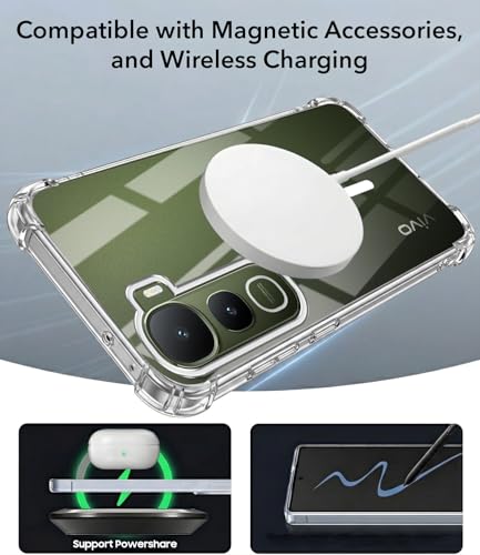 Image of Jkobi Shockproof Crystal-Clear Back Cover for Vivo Y400 (Magsafe Wireless Support | Drop & Camera Protection | Hard Polycarbonate)