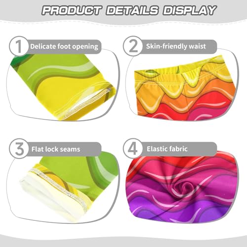 Rainbow Glaze Girls Leggings,Workout Leggings for Girls Toddler Athletic Legging Size for 3-10T3