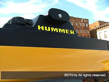 BDTrims Roof Rack Raised Letters Compatible with HMR H2 Models Yellow, 3 Rails