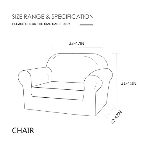 Tikami Stretch Sofa Cover Printed Sofa Slipcover 2-Piece Couch Cushion Cover Washable Spandex Furniture Protector (Small,Grey) #TOP2