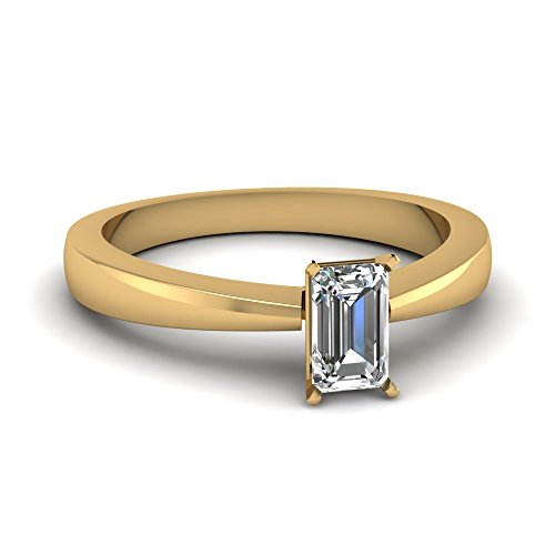 Bague de fiançailles Or Jaune émeraude et bijoux fantaisie solitaires taille 47 à 70