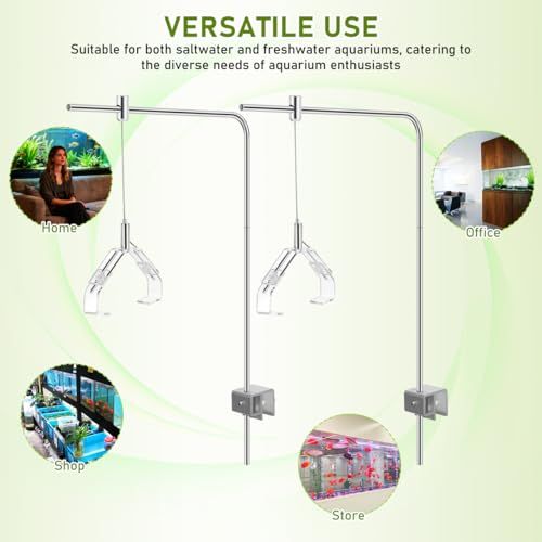 BESPORTBLE Lot de 2 supports d'éclairage d'aquarium : réglable en alliage d'aluminium pour aquarium à LED - Support de montage pour aquarium d'eau douce et d'eau de mer - Installation facile – vue 9