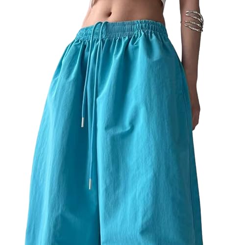 Women's Baggy Cargo Pants Jogger Parachute Elastic Waist Drawstring Wide Leg Casual Streetwear2