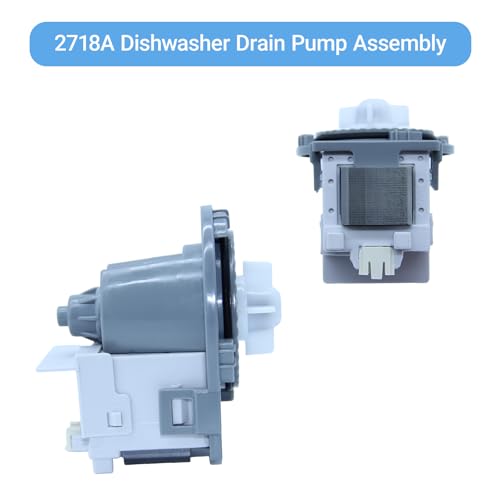 Image of 2718A Dishwasher Drain Pump Assembly Compatible with Kenmore Frigidaire 5304519271-120V 60Hz 0.7A Replacement Pump for Dishwasher Drainage