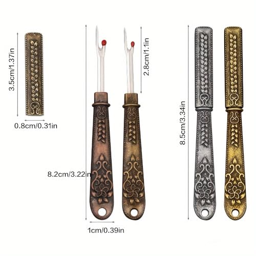 Retro Thread Cutter and Seam Ripper Tool, Sewing and Embroidery Accessory, Manual Tools, Clothing Thread Pickers