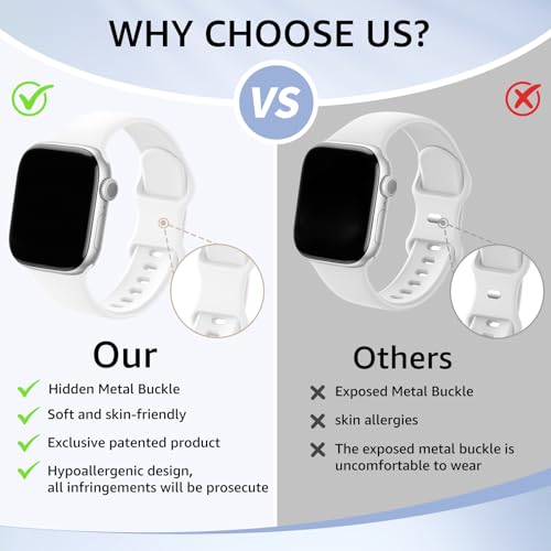 Image of 6 Pack Sport Bands Compatible with Apple Watch Band 38mm 40mm 41mm 42mm 44mm 45mm 49mm 46mm for Men Women,Silicone Waterproof Strap for iWatch Apple Watch Ultra 3 2 Series 11 10 9 8 7 6 5 4 1 SE