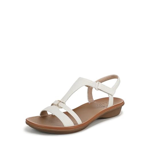 Naturalizer Women’s Sofia Sandal Warm White Faux Canvas 9 M