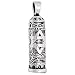 Sterling Silver Mezuzah Pendant w/ Star of David Cut Outs, 1 inch
