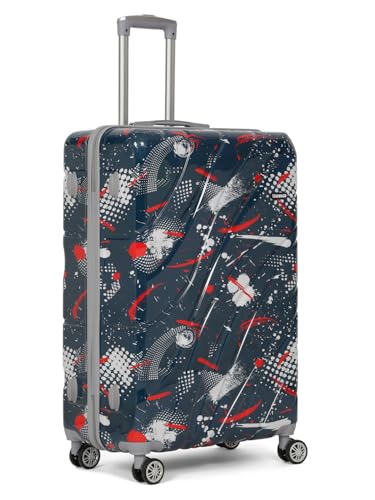 Image of Teakwood World Small 75 cm Check in Size Trolley Bag Polycarbonate 360 Degree 8 Wheels Luggage Bag with TSA Lock, Adjustable Handle Trolley Bags for Travel, Suitcase for Travel | Spark Blue