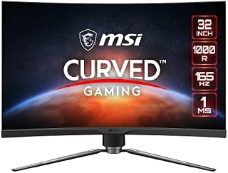 MSI MAG ARTYMIS 324CP Curved Gaming Monitor - 31.5 Inch, 16:9 Full HD (1920 x 1080), VA, 165Hz, 1ms, 1000R, FreeSync Premium, HDR, DisplayPort, HDMI, Wide Color Gamut, Anti-Flicker, Less Blue light