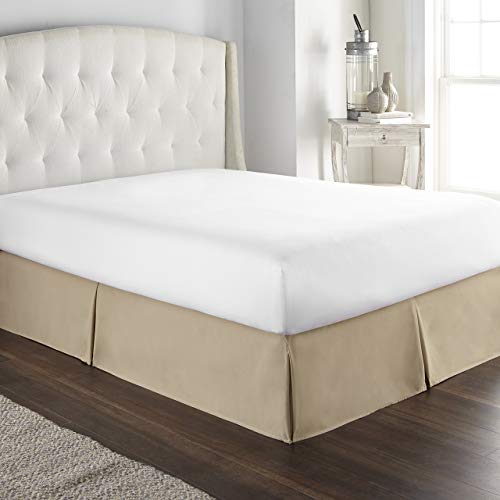 800 Thread Count 100% Cotton Hotel Quality Luxurious Box Pleated Bed Skirt Easy Fit With 18 Inch Drop Length (King,Taupe) #TOP1