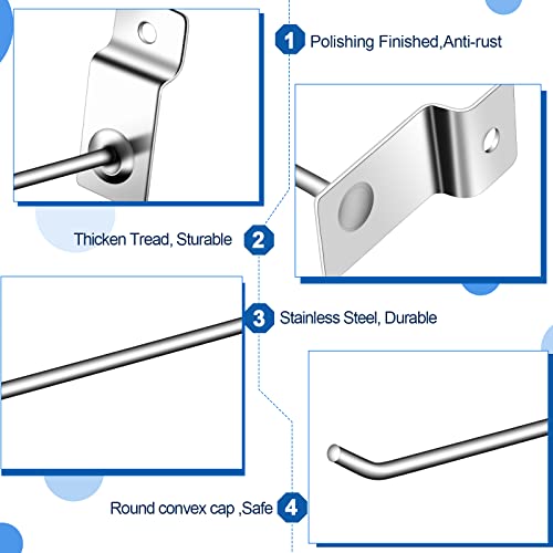 Moxweyeni 100 Pack Slatwall Hooks, 6 And 8 Inch Slatwall Accessories, Slatwall Panel Hooks Slat Wall Hanging Hooks Metal Slatwall Hooks And Hangers Thickness Silver Slatwall Pegs For Garage Shop Retail Display thumb #2