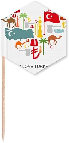 Heart Camel Lira National Flag Coconut Tree Toothpick Flags Cupcake Picks Party Celebration
