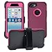 AlphaCell, iPhone 7/8 Cover (NOT Plus) | 2-in-1 Screen Protector & Holster Case | Full Body Military Grade Protection with Carrying Belt Clip | Drop Proof Shockproof Protective | Burgundy/Pink