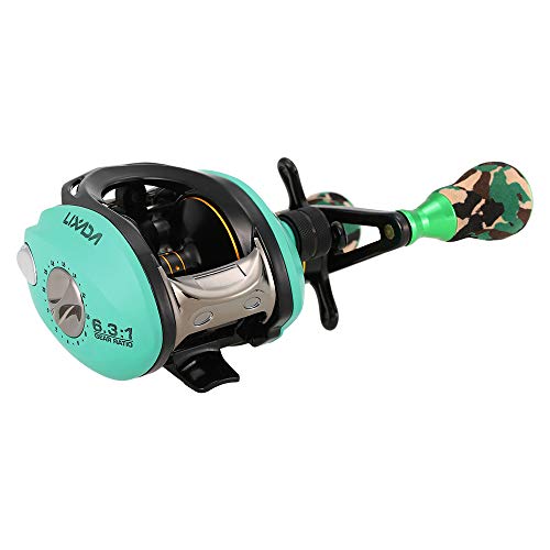 Lixada 10 + 1 rolamentos de esferas Baitcasting Reel 6.3: 1 Relação de engrenagem Leve e suave carre