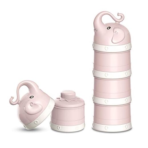 ORIY Baby Milk Powder Formula Dispenser,Large Capacity,Non-Spill Twist-Lock Stackable Milk Powder Formula Container and Snack Storage for Travel,Powder Leakage Free,BPA Free,3 Compartment,Pink