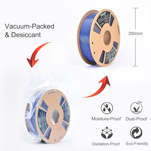 Image of OVV3D Silk PLA Filament 1.75mm, Dual Color PLA Filament 3D Printer Filament, Black Blue 3D Printing Filament + /-0.02mm, 1kg Spool /2.2lb