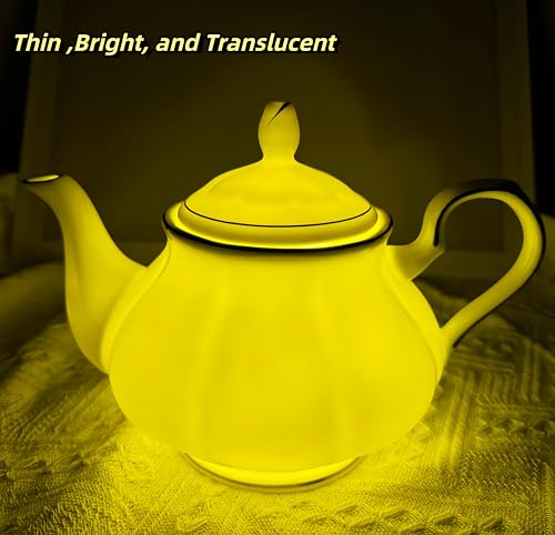 Gommo Elegant Fine Bone China Teapot Set Silky White With Lustrous Gold Banding 37Oz（4 Cups）  thumb #1