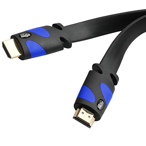 Postta Flat Hdmi Cable(30 Feet) Flat Hdmi 2.0 Cord Support 4K, 3D, 2160P, 1080P, Ethernet And Audio Return-Black-Blue #TOP16