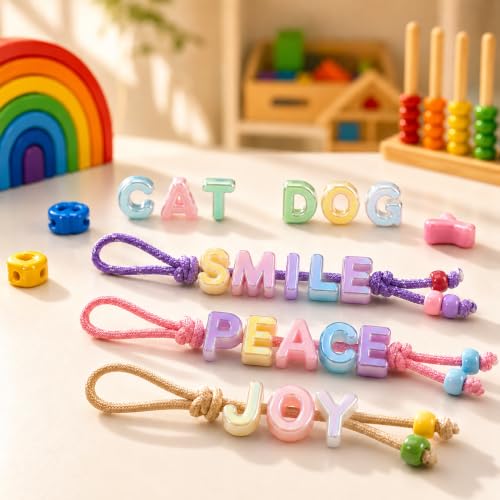 OVRUNS 52PCS A-Z Letter Beads Horizontal Hole Acrylic DIY Alphabet BagCharm by OVRUNS - Used condition - Image 5