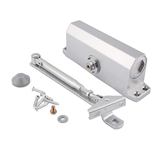 Ejoyous Aluminium Silver Door Closer, Heavy Duty, Automatic, Fire-Rated Doors, Commercial & Residential - Image 4