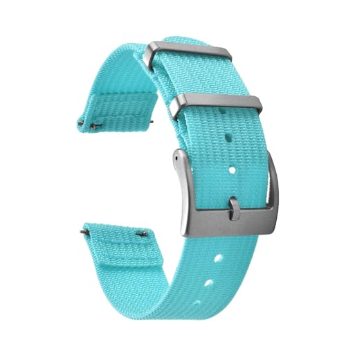 SiChouwz 18 20 22mm �i�C�����X�g���b�v�E�H�b�`�o���h �D��L�����o�X���n �X�|�[�c�N�C�b�N�����[�X�u���X���b�g(Sky Blue,22mm)