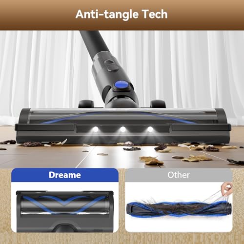 Image of DREAME J30-W Cordless Vacuum Cleaner with LED Headlights, 450W Powerful Suction, 60Min Runtimes, Detachable Battery, One-Touch Emptying, Stick Vacuum Cleaner for Pet Hair, Carpet & Hard Floor
