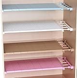 Tamaño: Longitud ajustable: 30-40cm/38-55cm/50-80cm, ancho: 24cm/35cm/42cm, ajuste a la longitud que desee dentro del rango ampliable, solo seleccione lados fuertes, como azulejos, paredes, armarios, zapatos bastidores, armarios, frigorífico, librero compartimento.