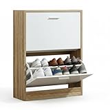 GRANDE CAPACITÉ DE RANGEMENT POUR TOUS LES TYPES DE CHAUSSURES : Conçu pour accueillir jusqu'à 12 paires de chaussures, ce meuble est équipé de compartiments rabattables pratiques qui permettent de séparer et d'organiser vos chaussures selon vos besoins. Il vous offre à la fois une solution de rangement fonctionnelle et esthétique.