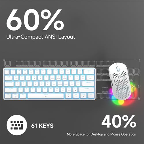 Teclado Gamer 60% TMKB USB-C Retroiluminado Blanco miniatura 6