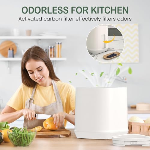 FfiMe Electric Compost Bin, 4L Smart Waste Kitchen Composter, Odourless Indoor Compost Bin, for Converting Food Into Pre-compost, Features Auto-cleaning Cycle, for Kitchen Scraps - Image 2