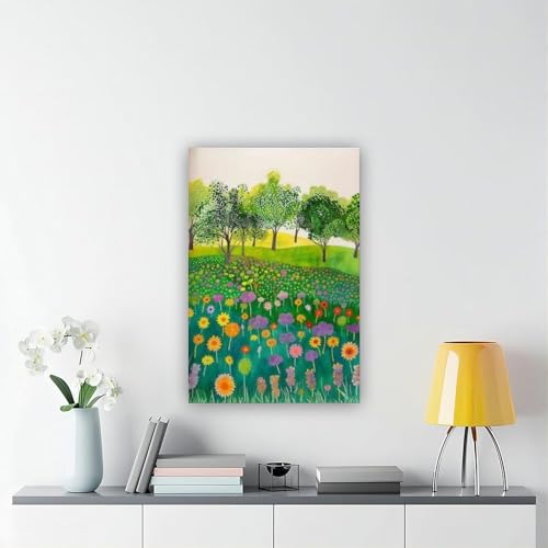 Impression sur toile prairie florale 40x60 tableau nature