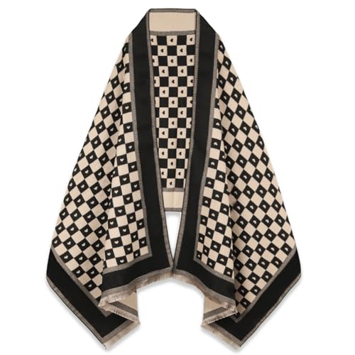 EXTREE Women Pashmina Silk Shawl Wrap Aay-Black