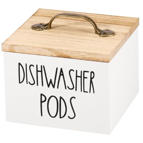 ZJRDYYK Dishwasher Pod Container with Lid, Laundry Detergent Pods Storage Container, Dryer Sheet Holder, Dishwasher Pod Storage Container, Detergent Pods Container for Laundry Room (White)