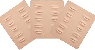 Tattoo Skin Practice 3pcs 3D Microblading Practice Skin For Lips Permanent Makeup Brow And Lips Silicone Skin Tattoo Training by Micro-Blading And Needling,Fake Skin Sheets For Beginners