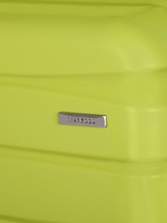 Image of Teakwood Small-Medium-Large 8 Wheels Trolley Bag, Hard Cabin with Zipper Closure, Adjustable Push Button & Cross Side Strap, TSA Lock System 360 Degree (Set of 3, Lime Green)