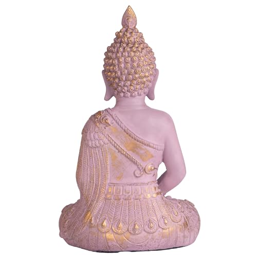 Image of The Advitya Buddha Idol for Home Decor | White Gautam Buddha Statue Showpiece for Living Room, Office & Temple | Resin Shakyamuni Buddha Figurine | Housewarming Gift (Pink |10 inch)