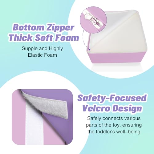Image of TODIBY 6-Piece Foam Climbing Blocks for Toddlers: Colorful Climbing Gym PU Leather Baby Foam Building Blocks Indoor Toy