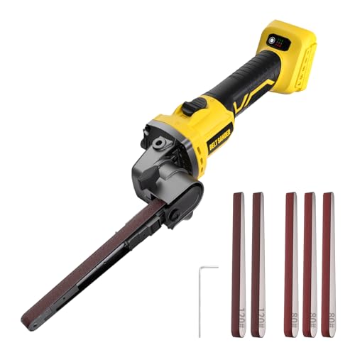 Image of 20V MAX Cordless Bandfile Sander Compatible with DeWalt 20V Battery, 6 Variable Speed, Rotate 170° Adjustable, Quick Belts Change, Power Tool Belt Sander for Woodworking, Paint, Metal Rust (Tool Only)