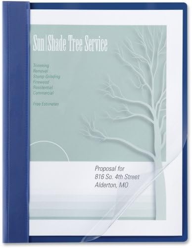 Acco Vinyl Report Cover - Letter - 8.5 x 11 - 1 Fastener - 100 Sheet x 0.5 Capacity - 10 / Pack - Clear, Blue