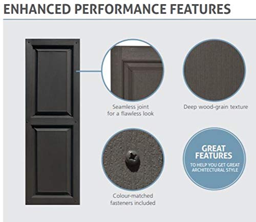 Shutters, Louvered Shutters, Standard Louvered Exterior Vinyl Window Shutters, Black, (1 Pair = 2Pcs) 12"W X 30.75"H #TOP5