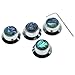 KAISH 4x Abalone Top Chrome LP Top Hat Knobs with Set Screw Metal Bell Knobs for Guitar Bass with 6mm Shaft Pots