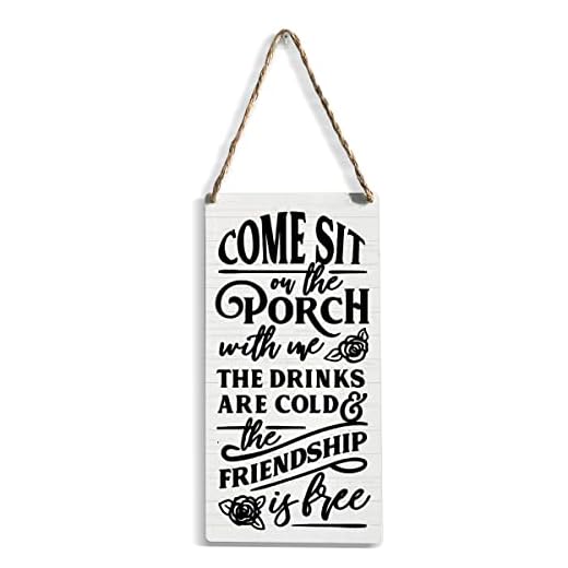 Rustic Wood Sign Front Porch Decor Farmhouse Home Porch Décor Front Door Décor Sign for Front Porch Friendship Hanging Wall Sign Wooden Wall Art Decor Decorative Plaque Sign for Indoor Outdoor Home