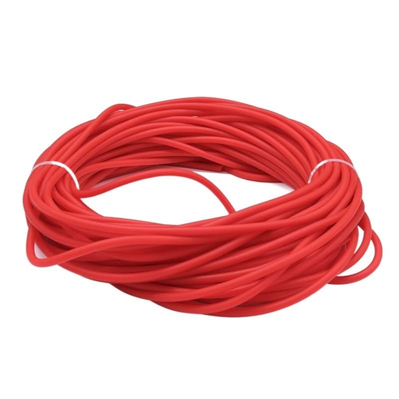 Cosyhat 2M/5M Red Nature Latex Rubber Hoses 1.6/1.7/1.8/2/ 3/5mm High Resilient Elastic Soft Tube for Fitness Equipment(5 Meters,3mm x 6mm)