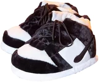 Sneaker Slippers, Men and Women Fashion funny slipper, fluffy plush slippers, Comfy and Cozy, Waterproof bottom Warmth Home slippers, Unisex One Size Fits Most (S)