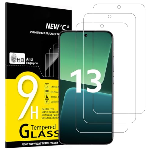 NEWC 3 Stück für Xiaomi 13 für Panzerglas (NICHT kompatibel Xiaomi 13T) Frei von Kratzern 9H Härte HD Displayschutzfolie Ultrabeständig