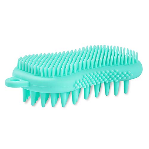 Hair Scalp Massager Shampoo Brush,THENICE Integrated Design Scalp Scrubber and Shower Brush,Exfoliate and Remove Dandruff, Soft Silicone Scalp Care Hair Brush for All Hair Types. (Black+Blue)